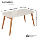 Ver imagem 3 de Sala de Jantar Mesa 135x76cm Tampo em MDF com Vidro 4 Cadeiras em Couríssimo Ceci Yescasa Marrom/Mar