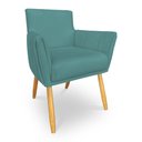 Ver imagem 4 de Kit 8 Poltronas Decorativa Leticia Suede Azul Turquesa Pés Palito Castanho - Pallazio