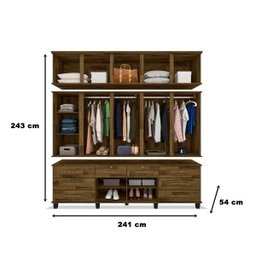 Guarda-roupa Triplex 12 Portas Diamante Amadeirado - Fabrimóveis - 3