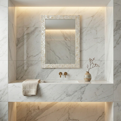 Moldura para Espelho em Madreperola 50cm X 70cm Venus Victrix