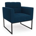 Ver imagem 5 de Poltrona Decorativa Industrial Preto Kit 2 Elisa Bouclê Azul D03 - D'Rossi