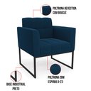 Ver imagem 3 de Poltrona Decorativa Industrial Preto Kit 2 Elisa Bouclê Azul D03 - D'Rossi