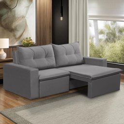 Sofá Retrátil 2 Lugares 1,80m Lara Suede Cinza Rover & Beato - 2