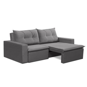 Sofá Retrátil 2 Lugares 1,80m Lara Suede Cinza Rover & Beato