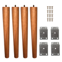 Ver imagem 1 de Kit 4 Pés Palito de Madeira Maciça com Chapinhas de Metal