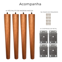Ver imagem 2 de Kit 4 Pés Palito de Madeira Maciça com Chapinhas de Metal