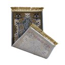 Ver imagem 3 de Tapete Persa Royal Cinza 50x85cm Fio Acetinado - Decoração para Quarto e Sala