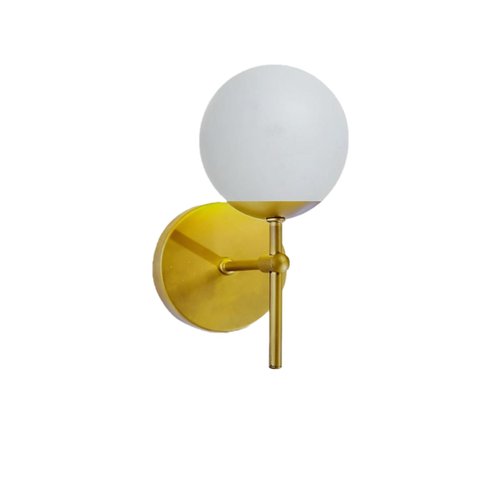 Arandela Moderna Jabuticaba Dourada Globo Bola de Vidro Arevo Iluminação LEITOSO FOSCO