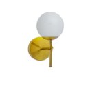 Ver imagem 1 de Arandela Moderna Jabuticaba Dourada Globo Bola de Vidro Arevo Iluminação LEITOSO FOSCO