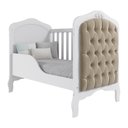 Ver imagem 6 de Jogo de Quarto Infantil Cômoda Encanto e Berço Harmonia Branco com Capitonê - Permóbili Baby