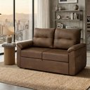 Ver imagem 3 de Sofá Cama 2 Lugares Casal 1,60 Mts Artplas Tiffany Matrix Cor:sintetico Florença Caramelo