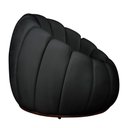 Ver imagem 3 de Poltrona Redonda Concha C/ Almofada Base Fixa Veludo Preto - Vallisa Decor