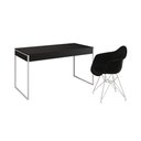 Ver imagem 2 de Escrivaninha Industrial Office Estudo Malta Preta 137x53cm com 1 Poltrona Preta Eames Eiffel Base Fe