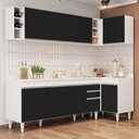 Ver imagem 2 de Armário de Cozinha Modulado de Canto Esquerdo 5 Peças Cp53 Balcão com Tampo Branco/preto - Lumil Lum