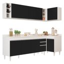 Ver imagem 1 de Armário de Cozinha Modulado de Canto Esquerdo 5 Peças Cp53 Balcão com Tampo Branco/preto - Lumil Lum