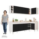 Ver imagem 5 de Armário de Cozinha Modulado de Canto Esquerdo 5 Peças Cp53 Balcão com Tampo Branco/preto - Lumil Lum