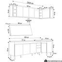 Ver imagem 4 de Armário de Cozinha Modulado de Canto Esquerdo 5 Peças Cp53 Balcão com Tampo Branco/preto - Lumil Lum
