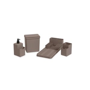 Conjunto para Pia Single Brinox Organize 4 Peças Warm Gray