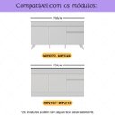 Ver imagem 2 de Kit 4 Puxadores 49,3cm para Balcão Cozinha 150cm Veneza Multimóveis Mp3086 Branco