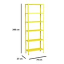 Ver imagem 2 de Estante Aço 6 Prateleiras Livros Cozinha Quarto Eaf013 Amarelo