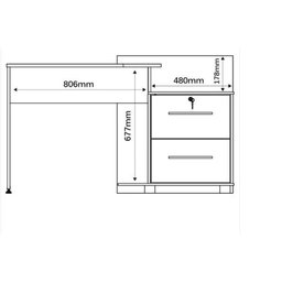 Mesa Home Office Atlanta Max 2 Gavetas Canela Casa K - 4