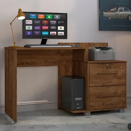 Mesa Home Office Atlanta Max 2 Gavetas Canela Casa K - 2