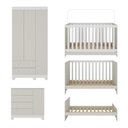 Ver mais imagens de Quarto de Bebê Completo com Berço Americano 3 em 1 Allegra Multimóveis Mp4590 Branco/off White