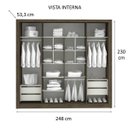 Ver imagem 4 de Guarda-Roupa Casal Roupeiro Luciane Dubai 4 Portas - Bege Avelã Rústico