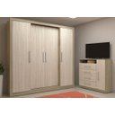 Ver imagem 5 de Guarda-Roupa Casal Roupeiro Luciane Dubai 4 Portas - Bege Avelã Rústico