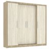 Guarda-Roupa Casal Roupeiro Luciane Dubai 4 Portas - Bege Avelã Rústico - 2