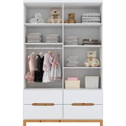 Guarda-roupa Henn Alegria - 4 Portas - Branco - (221 X 140 X 43cm) - 2