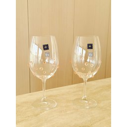 Taças de Cristal Vinho 580 Ml Bohemia Titanium Decorado com Mini Gemas 2 Un - 1
