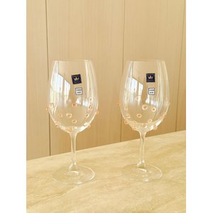 Taças de Cristal Vinho 580 Ml Bohemia Titanium Decorado com Mini Gemas 2 Un