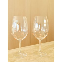 Taças de Cristal Vinho 580 Ml Bohemia Titanium Decorado com Mini Gemas 2 Un - 2