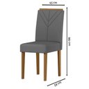 Ver imagem 3 de Cadeira para Mesa de Jantar Amanda Kit 2 Peças Ype Suede Veludo Cinza Escuro – New Ceval