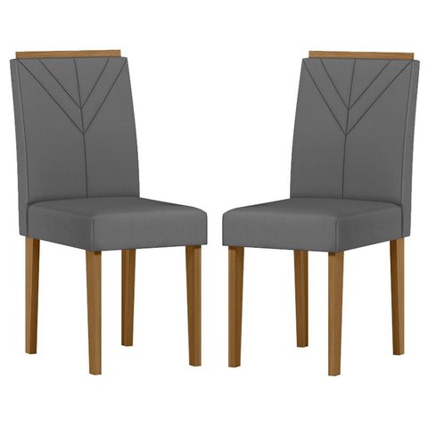 Cadeira para Mesa de Jantar Amanda Kit 2 Peças Ype Suede Veludo Cinza Escuro – New Ceval