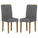 Ver imagem 1 de Cadeira para Mesa de Jantar Amanda Kit 2 Peças Ype Suede Veludo Cinza Escuro – New Ceval