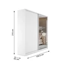 Ver imagem 4 de Guarda Roupa Solteiro com Espelho 2 Portas Terrazo MDF BP Yescasa