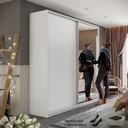 Ver imagem 6 de Guarda Roupa Solteiro com Espelho 2 Portas Terrazo MDF BP Yescasa