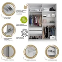 Ver imagem 7 de Guarda Roupa Solteiro com Espelho 2 Portas Terrazo MDF BP Yescasa