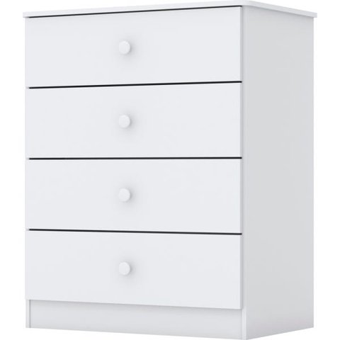 Cômoda Henn Labirinto - 04 Gavetas - Branca - (80 x 65 x 40 cm)