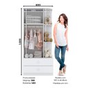 Ver imagem 5 de Guarda-Roupa Henn Labirinto - 2 Portas - Branco - (180 X 80 X 40cm)