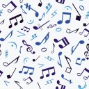 Ver imagem 1 de Papel de Parede Temático Notas Musicais em Tons Azuis 3,3m
