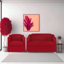 Ver imagem 4 de Kit Poltrona e Namoradeira Tilla Suede Vermelho Twdecora