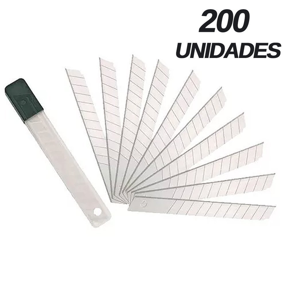 20 Caixas de Lamina Larga para Estilete 18mm X 0,37mm 200 Peças - Starfer