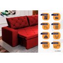 Ver imagem 4 de Sofá Cama Retrátil Reclinável 3,00m Bangkok Suede Velut Vermelho Molas no Assento - King House