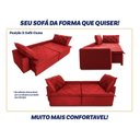 Ver imagem 6 de Sofá Cama Retrátil Reclinável 3,00m Bangkok Suede Velut Vermelho Molas no Assento - King House