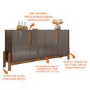 Ver imagem 4 de Aparador Buffet 4 Portas Belle 170 cm Cinza Pérola e Cedro - D’Rossi