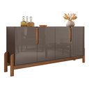 Ver imagem 1 de Aparador Buffet 4 Portas Belle 170 cm Cinza Pérola e Cedro - D’Rossi