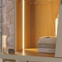 Ver imagem 5 de Buffet Aparador Sena 4 Portas 2 Prateleiras MDF-MDP com LED Off White Matte-Freijó Colibri Móveis